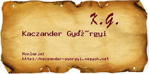 Kaczander Györgyi névjegykártya