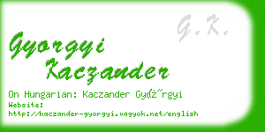 gyorgyi kaczander business card